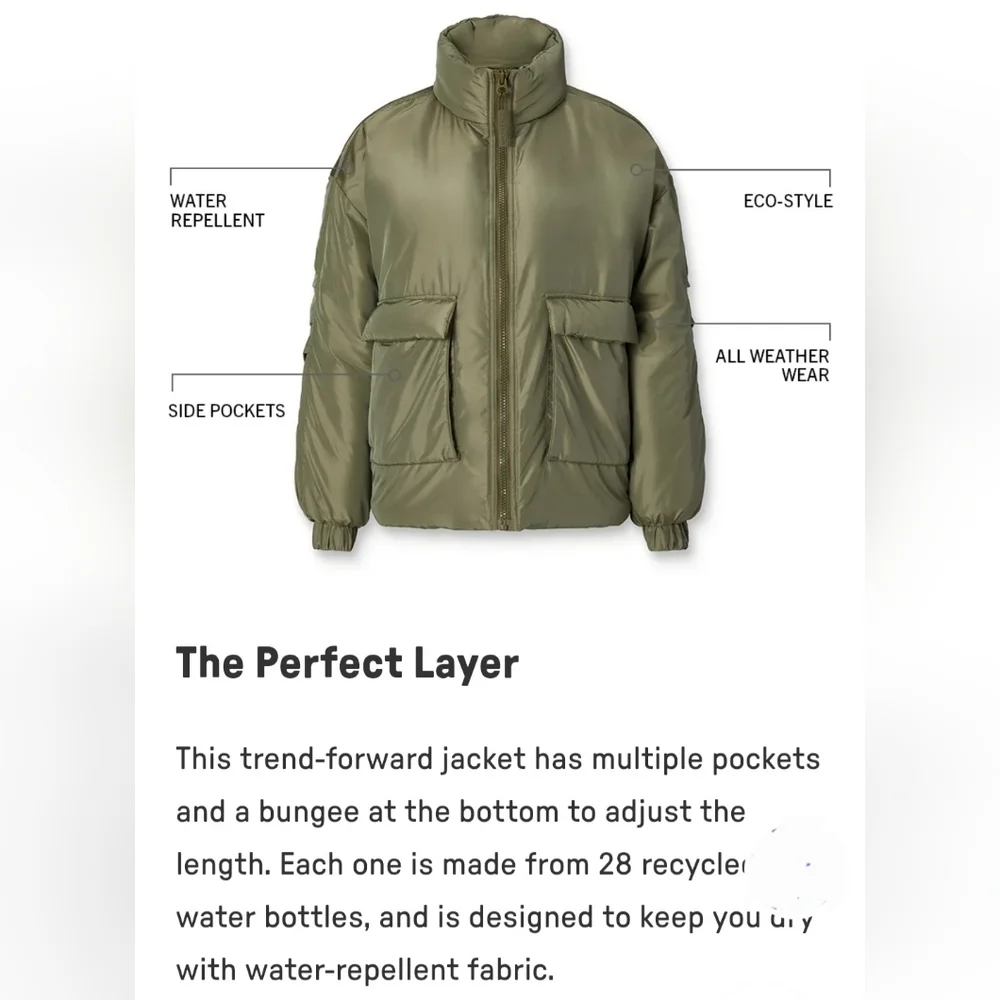 *NWT* FABLETICS | All Weather Puffer Jacket | Soft Pink Shine | Small - Picture 6 of 6